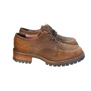 American Eagle Outfitters Brown Suede Platform Derby Shoes
